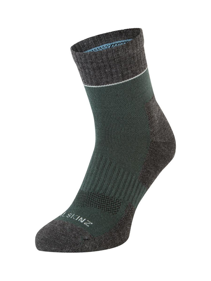 Sealskinz Morston Solo QuickDry Ankle Length Sock Olive/Grey Marl/Cream Unisex SOCK