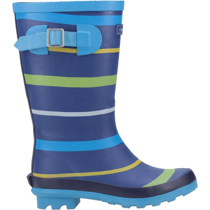 Cotswold Stripe Wellington Boot Blue/Green/Yellow – view 4