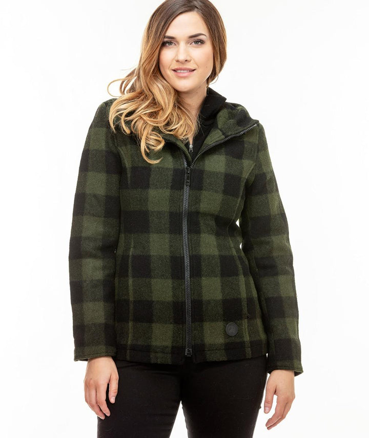 Swanndri Seattle Hoodie Olive/Black Check