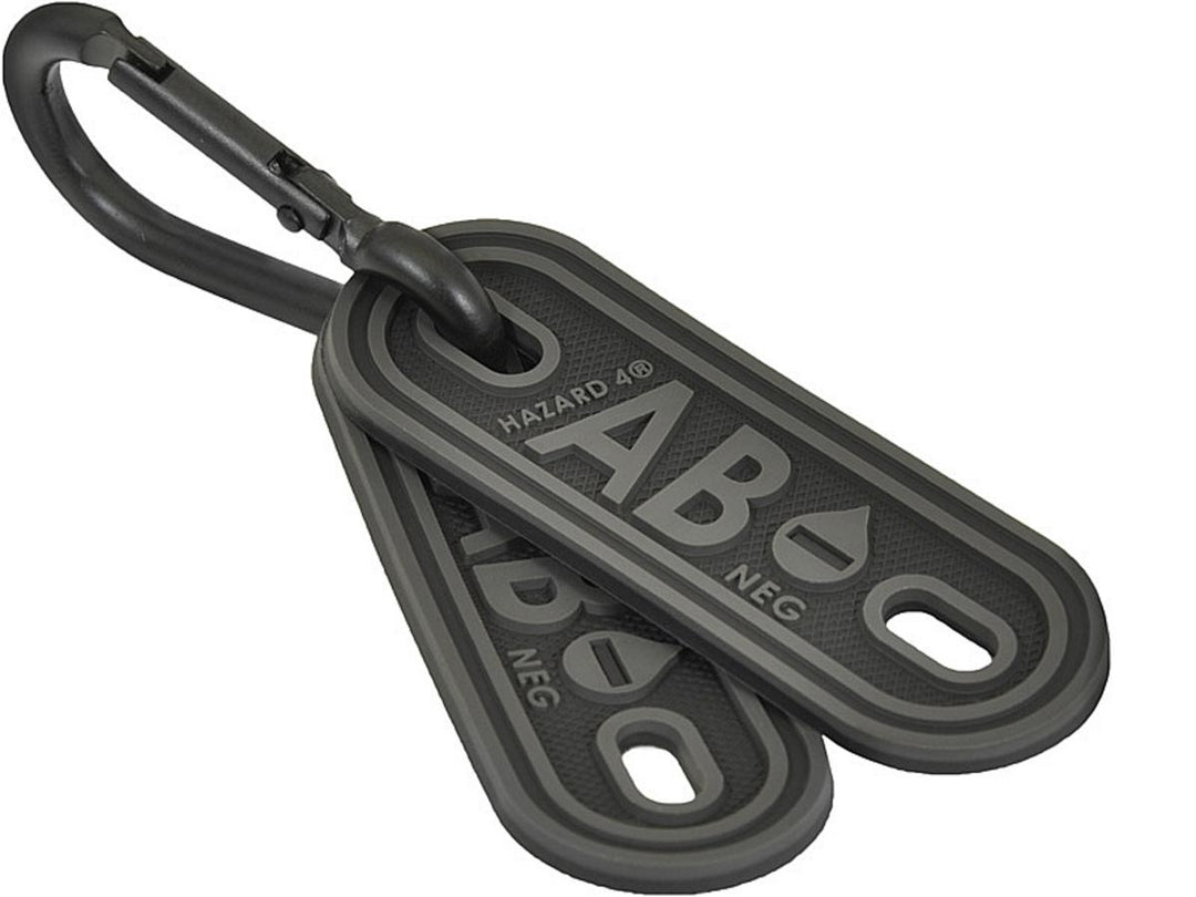 Hazard 4 BLOOD TYPE MARKER SET (2) - AB NEG - BLK/GREY – view 2