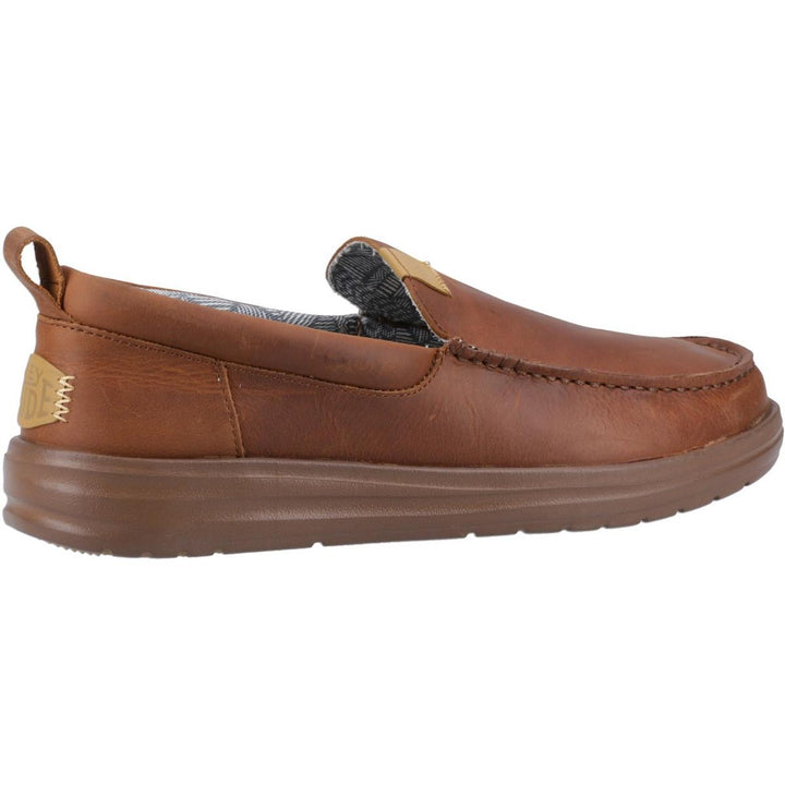 HEYDUDE Wally Grip Moc Craft Leather Shoe Brown