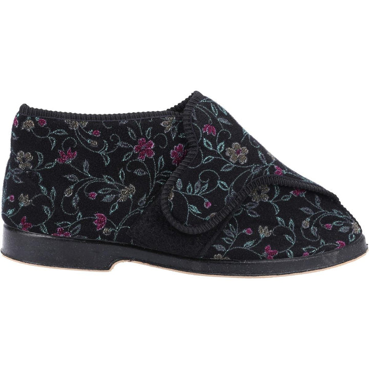 GBS Bella Ladies Wide Fit Slipper Black