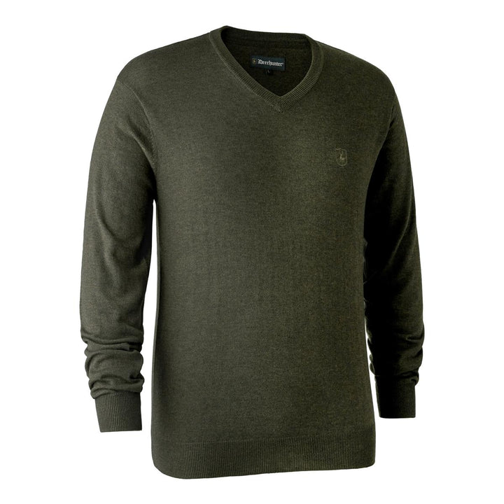 Deerhunter Kingston Knit w V-neck Green melange