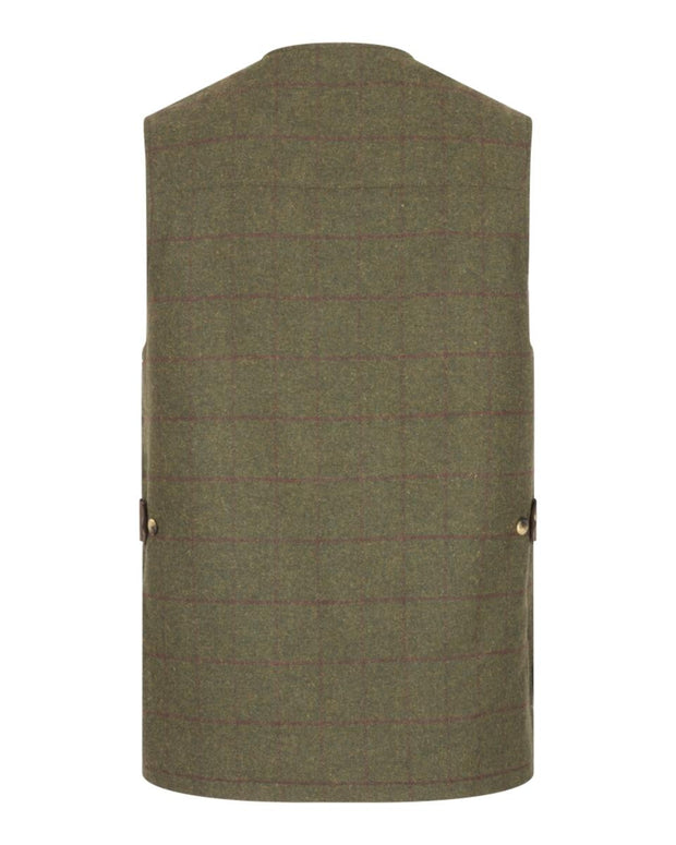 Hoggs of Fife Tummel Tweed Field Waistcoat - Olive/Wine
