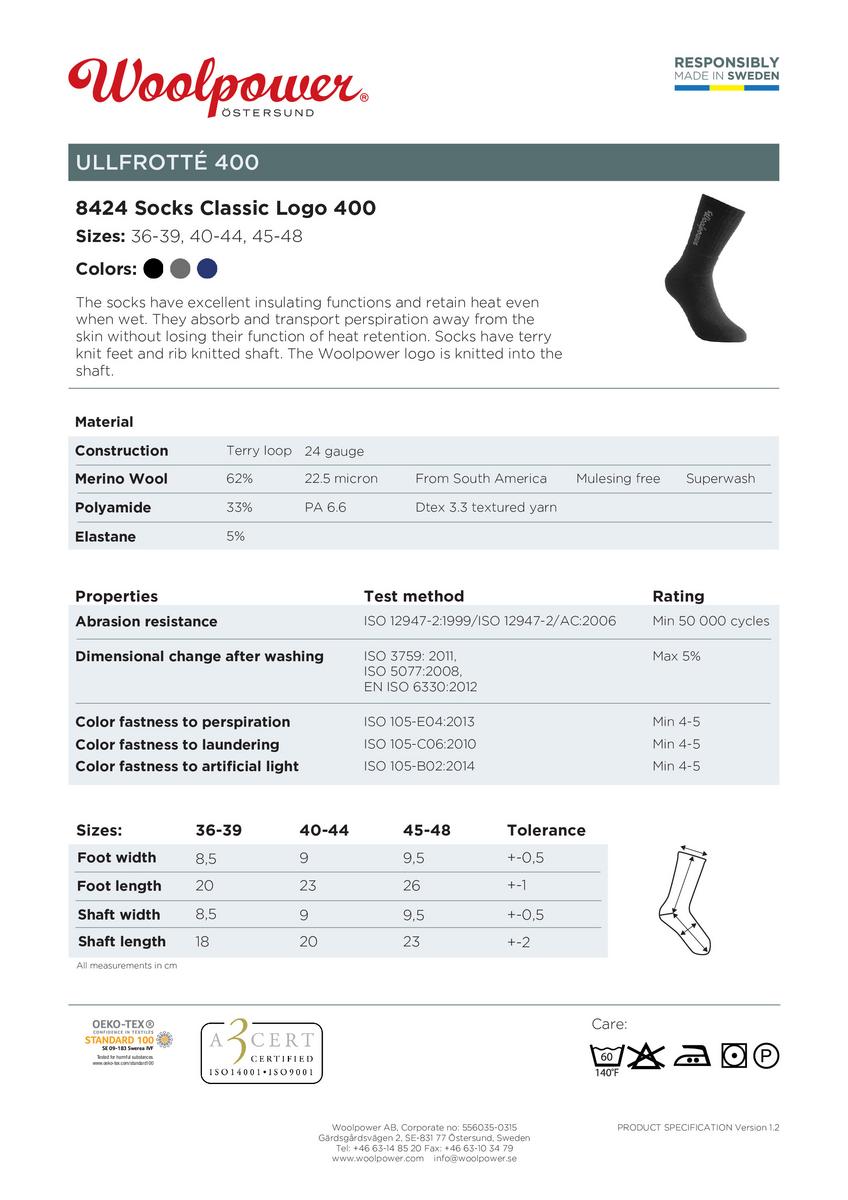 Woolpower Socks Classic Logo 400 Black