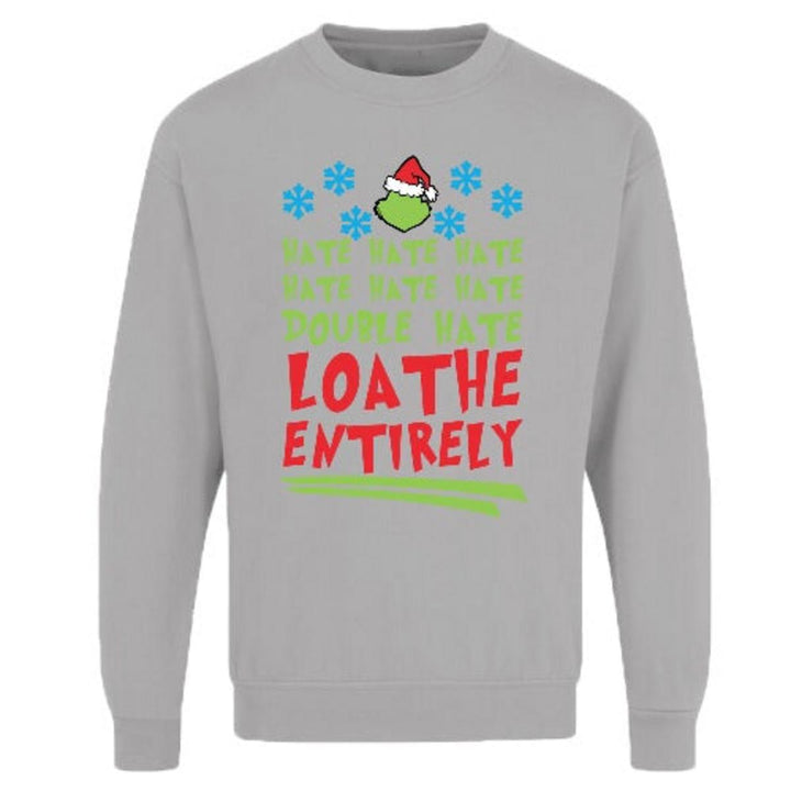 Game Adults Grinch Squad Hate Loathe Entirely Printed Christmas Sweatshirt