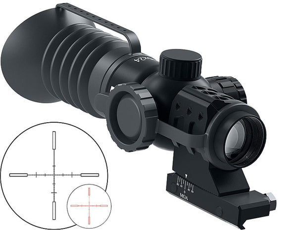 Immersive Optics 5x24 Prismatic Scope - MilDot w/MOA Adjustable Mounts