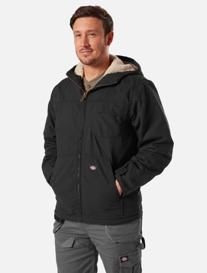 Dickies Sherpa Lined Duck Jacket Rinsed Black