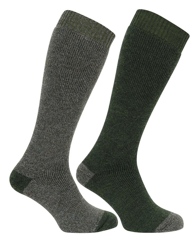 Hoggs of Fife 1903 Country Long Socks (Twin Pack) - Tweed/Loden