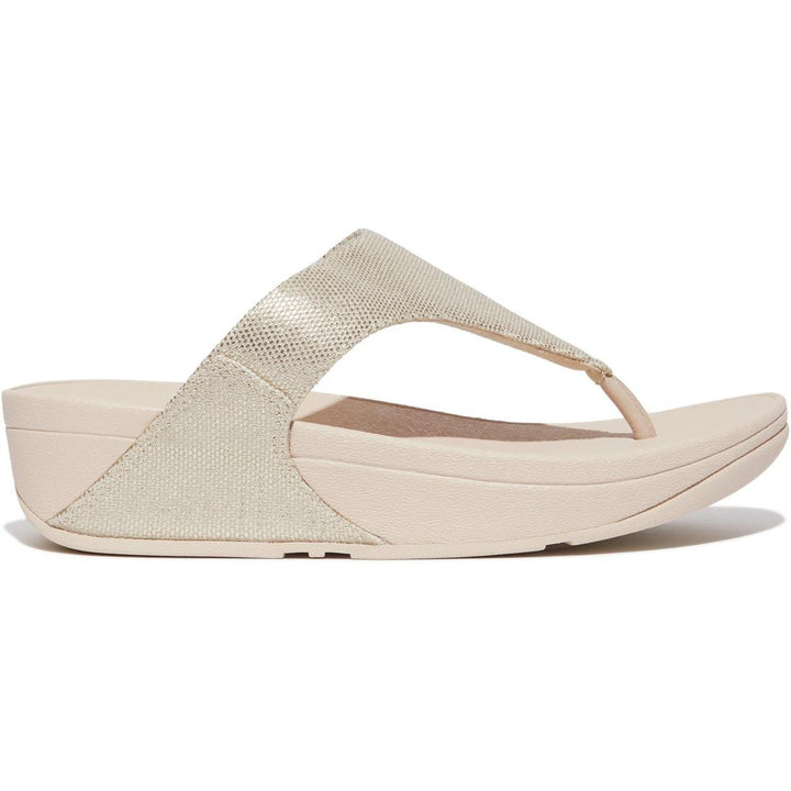 Fitflop Lulu Glitz Toe Post Sandals Platino