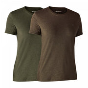 Deerhunter Ladies Basic 2-pack T-shirt Adventure Green/Brown