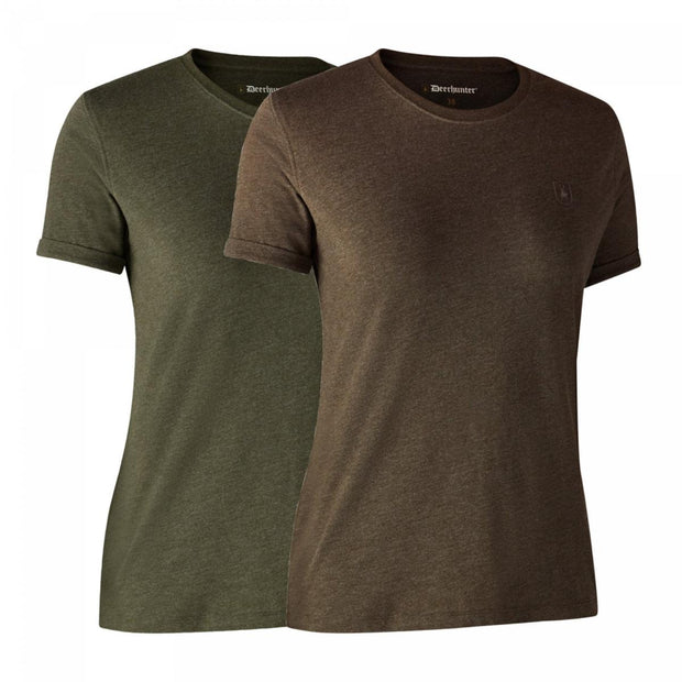 Deerhunter Ladies Basic 2-pack T-shirt Adventure Green/Brown