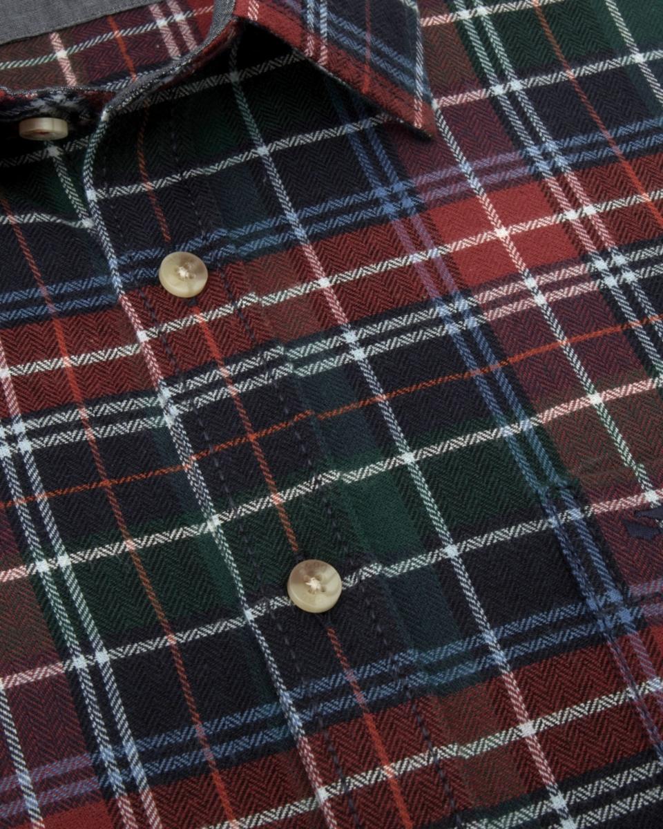 Hoggs of Fife Pitlochry Flannel Shirt Forest Check S