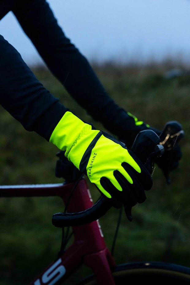 Sealskinz Bodham Waterproof All Weather Cycle Glove Neon Yellow/Black Unisex GLOVE