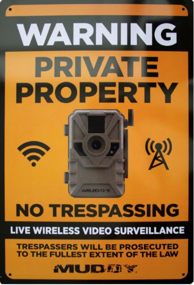 Muddy Live wireless video surveillance sign