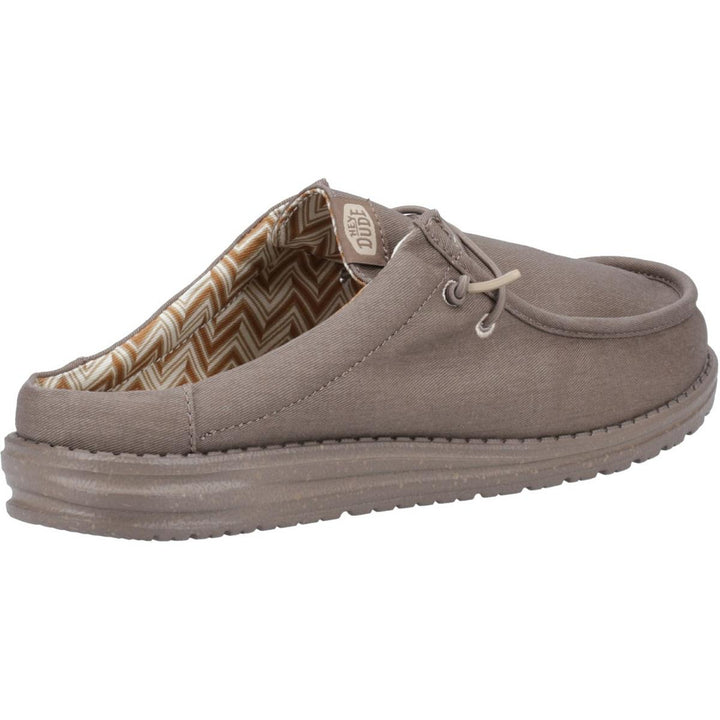 HEYDUDE Wally Slip Canvas Mule Walnut