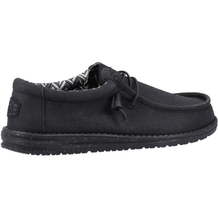 HEYDUDE Wally Canvas Shoe Black/Black