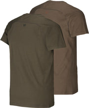 Harkila logo t-shirt 2-pack Willow green/Slate brown