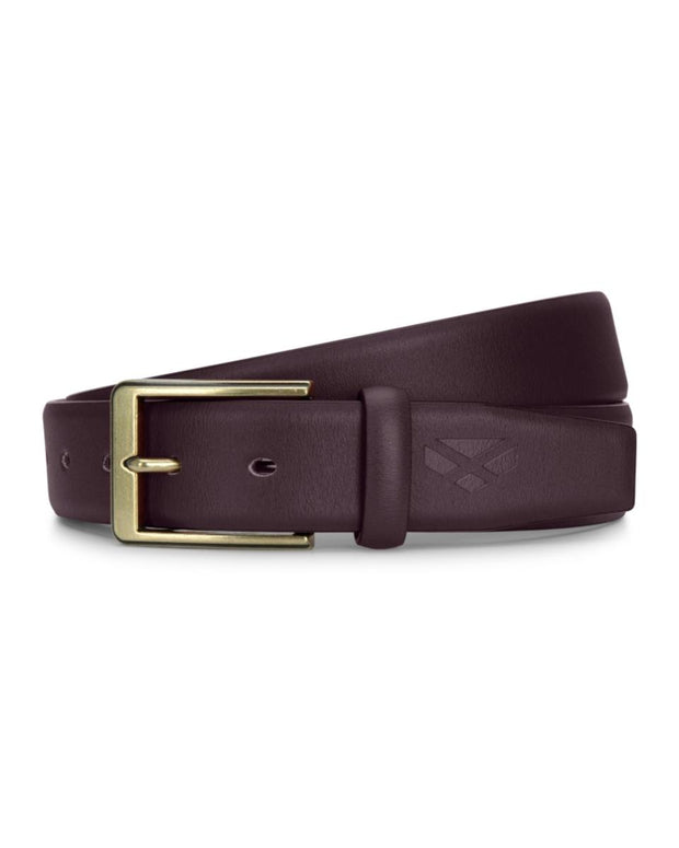 Hoggs of Fife Feather Edge Leather 35mm Belt - Dark Brown