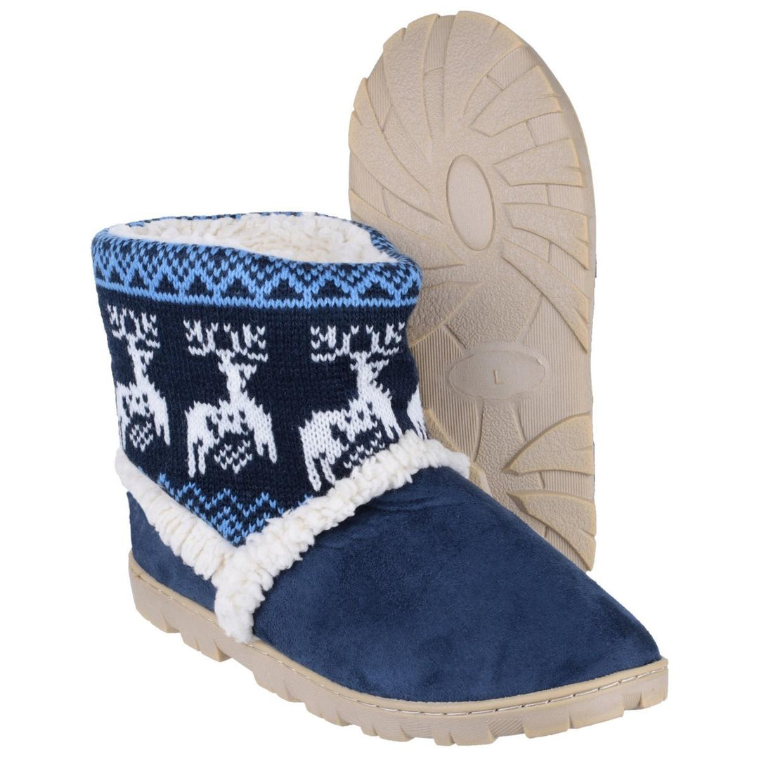 Mirak Denmark Jnr Pull On Bootie Slipper Navy