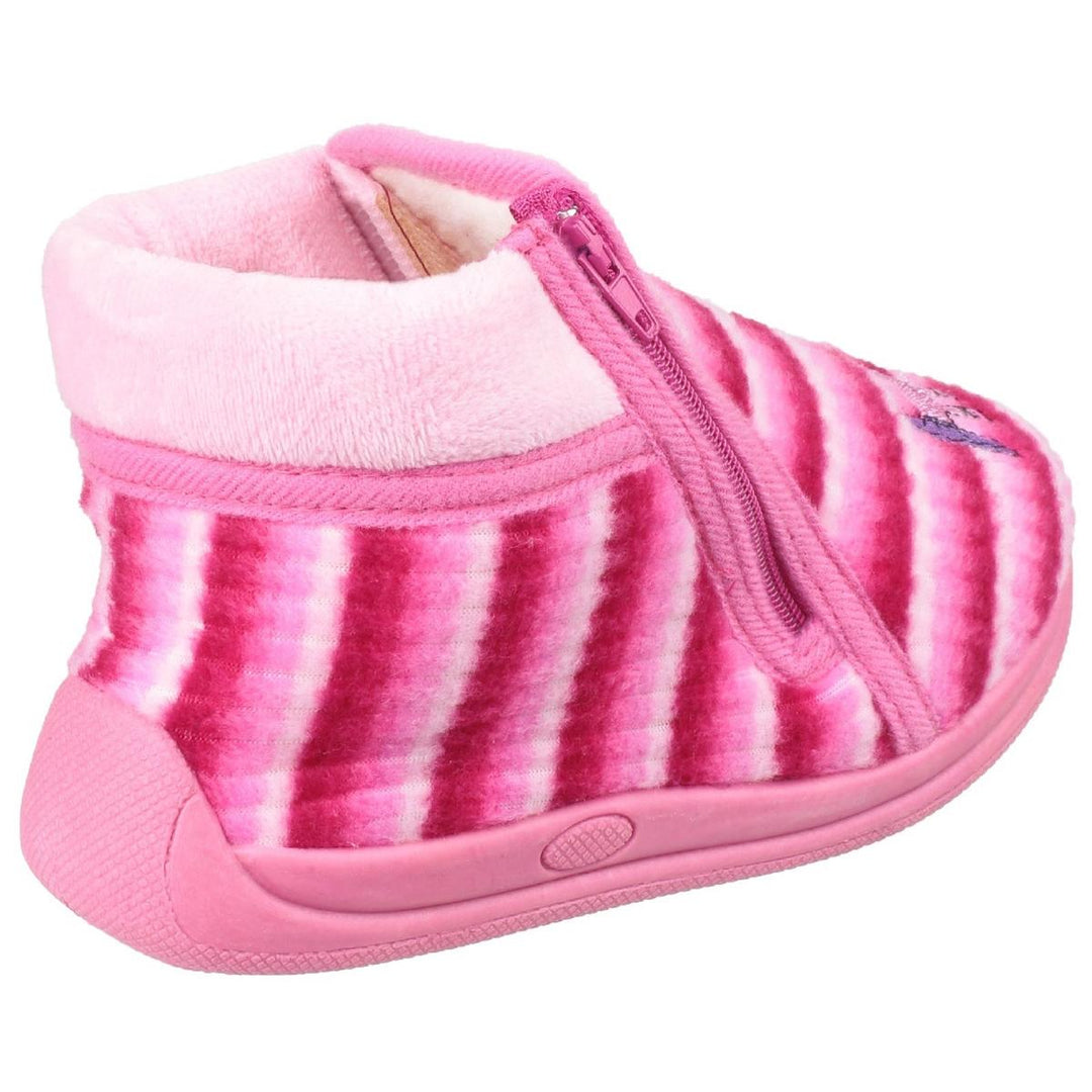 Mirak Safari Zip Up Bootie Slipper Pink