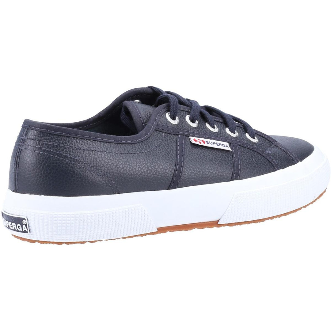 Superga 2750 Tumbled Leather Shoe Blue Navy