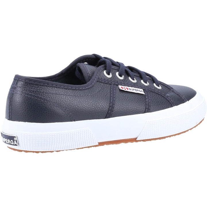 Superga 2750 Tumbled Leather Shoe Blue Navy