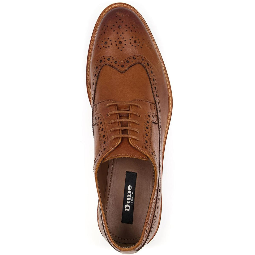 Dune Superior Leather Wingtip Brogue Shoes Brown