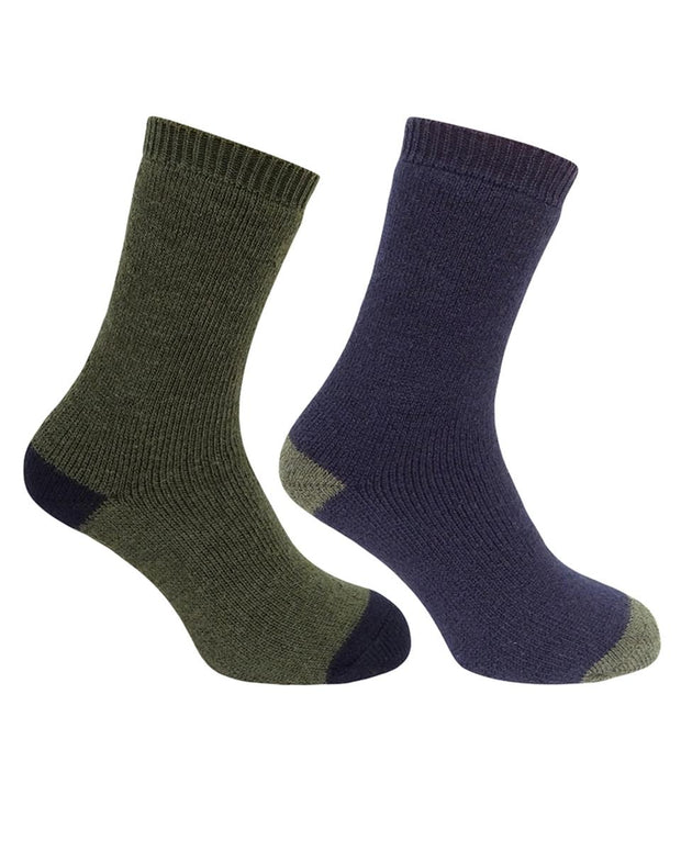 Hoggs of Fife 1904 Country Short Socks (Twin Pack) - Dark Green/Dark Navy