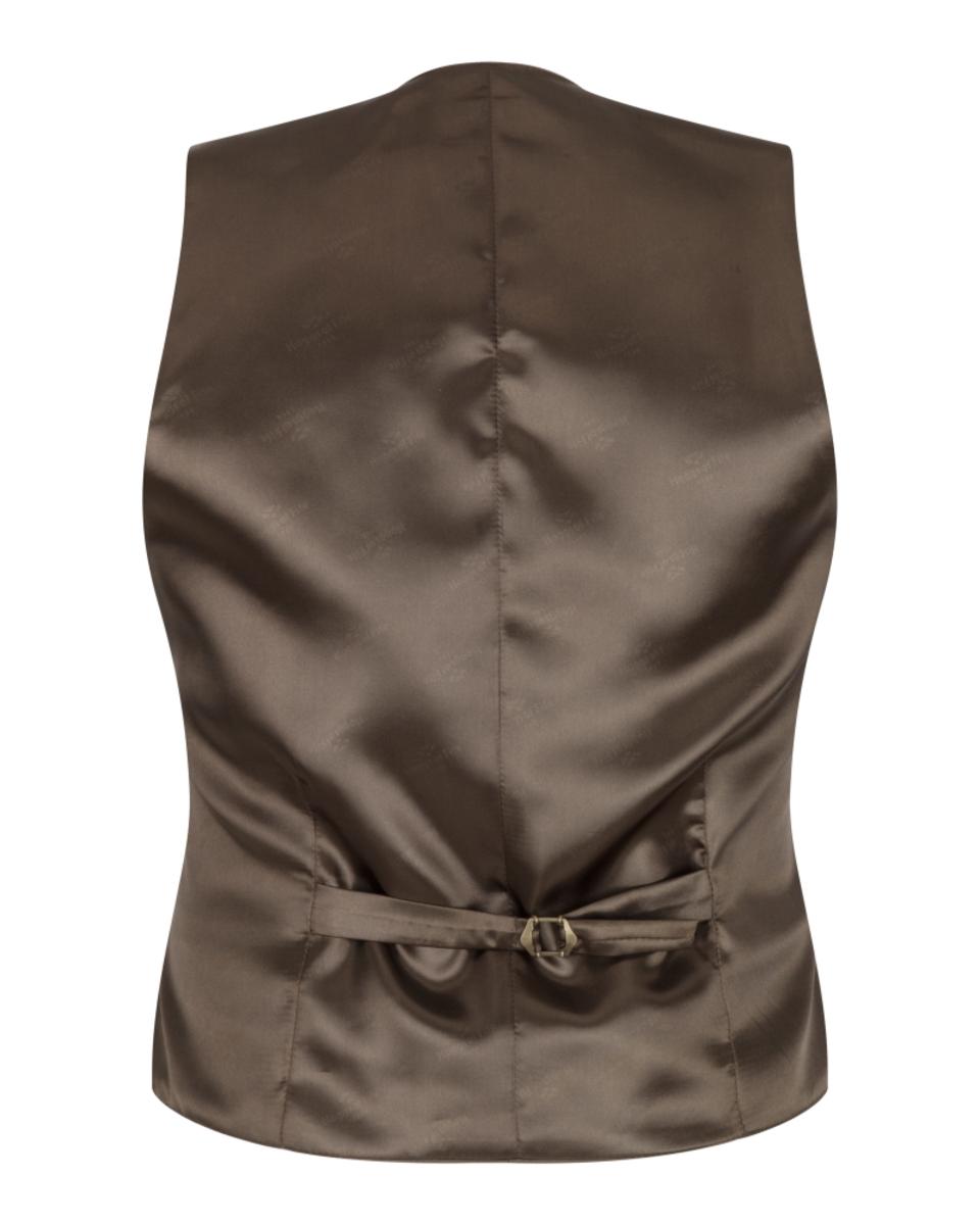 Hoggs of Fife Tummel Tweed Dress Waistcoat - Olive/Wine