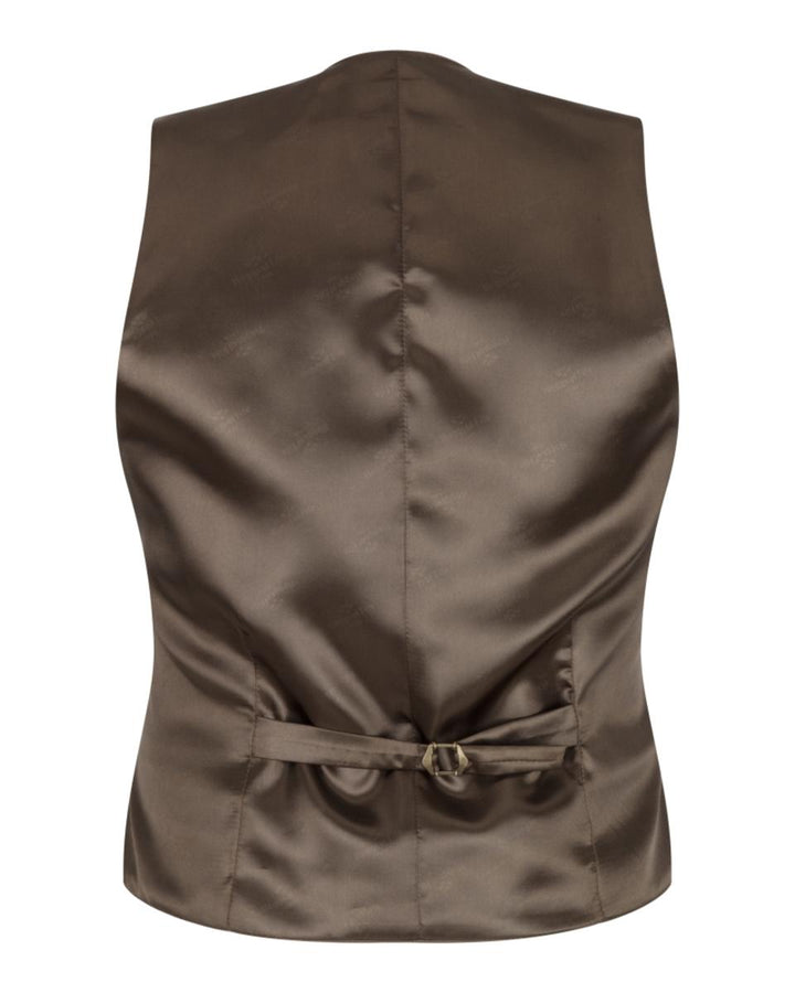 Hoggs of Fife Tummel Tweed Dress Waistcoat - Olive/Wine