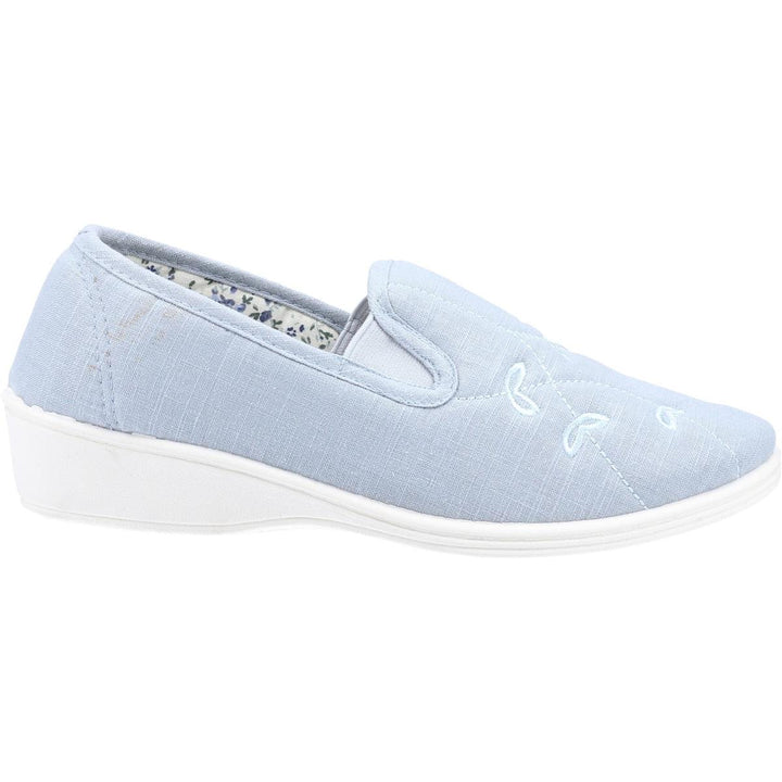 Mirak Bessie Twin Gusset Canvas Slip On Shoe Green