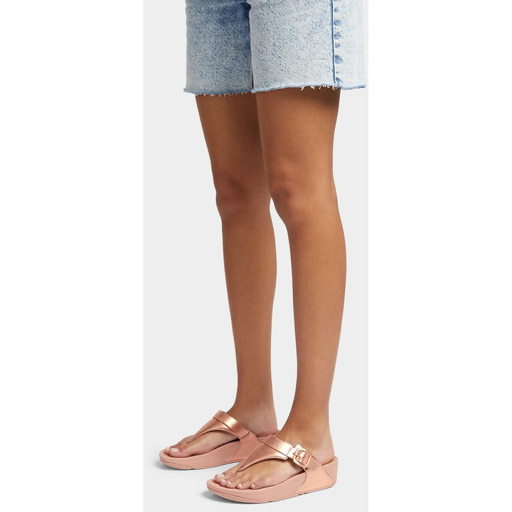 Fitflop Lulu Adjustable Toe Post Sandals Rose Gold