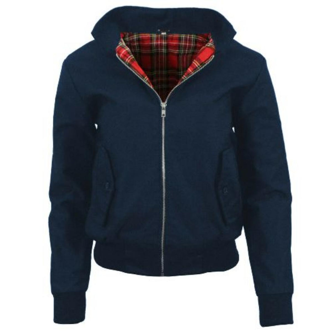 Urban Road Ladies Classic Vintage Harrington Jacket - Navy