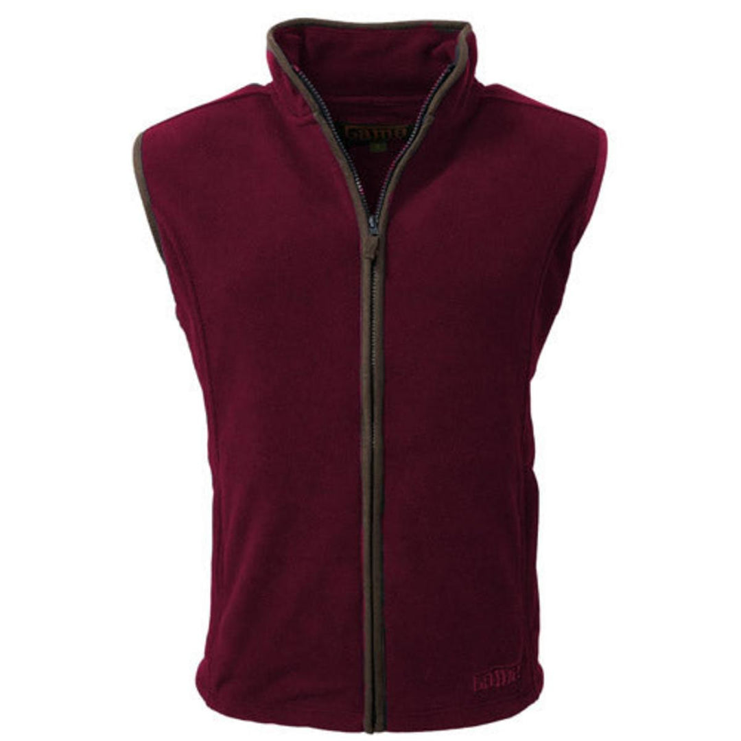 Game Technical Apparel Mens Game Stanton Fleece Gilet - Maroon