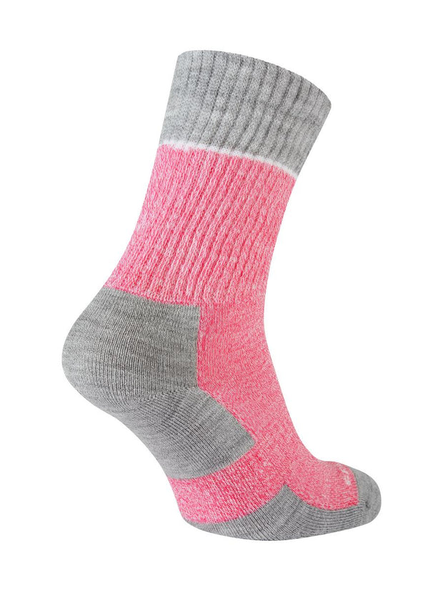 Sealskinz Thurton Solo QuickDry Mid Length Sock Pink/Light Grey Marl/Cream Womens SOCK