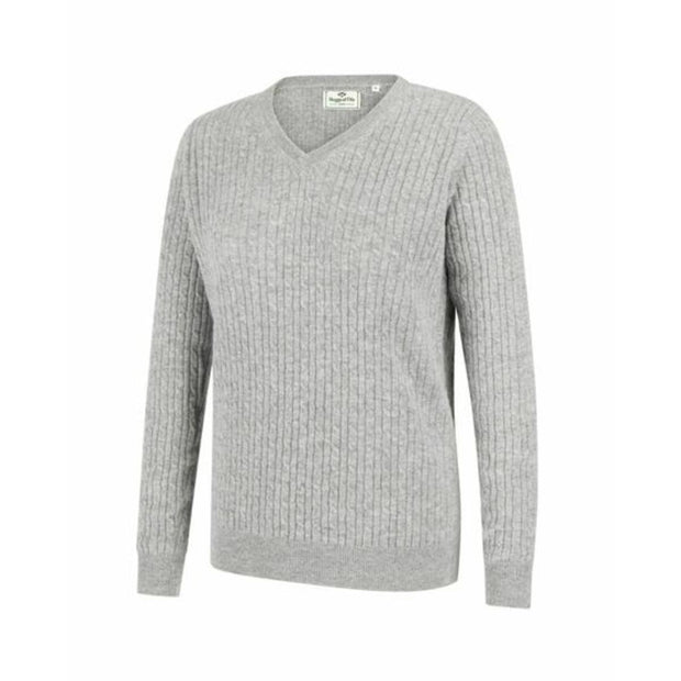 Hoggs of Fife Lauder Ladies Cable Pullover Grey