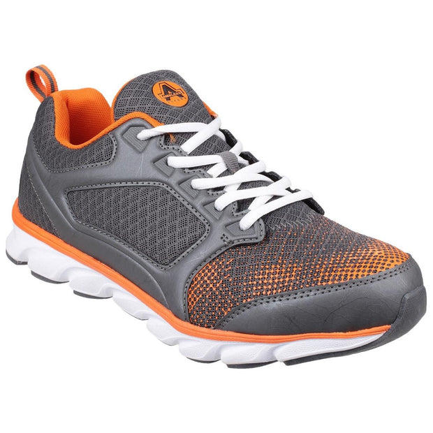 Amblers Safety AS707 Lightweight Non Leather Safety Trainer Grey/Orange