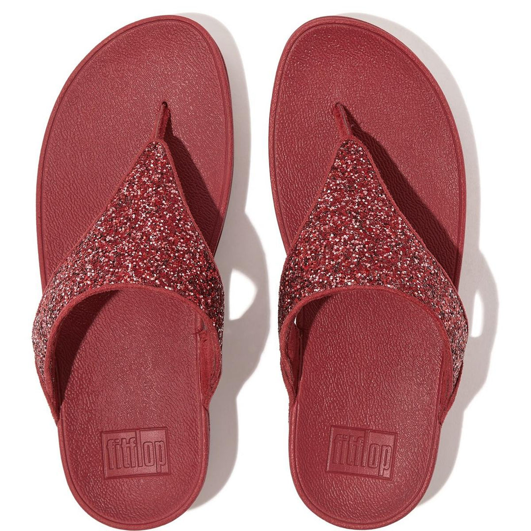 Fitflop Lulu Glitter Toe-Post Sandals Dusky Red