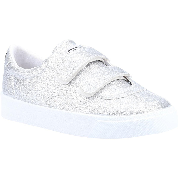 Superga 2843 Club S Straps Glitter Trainers Grey Silver