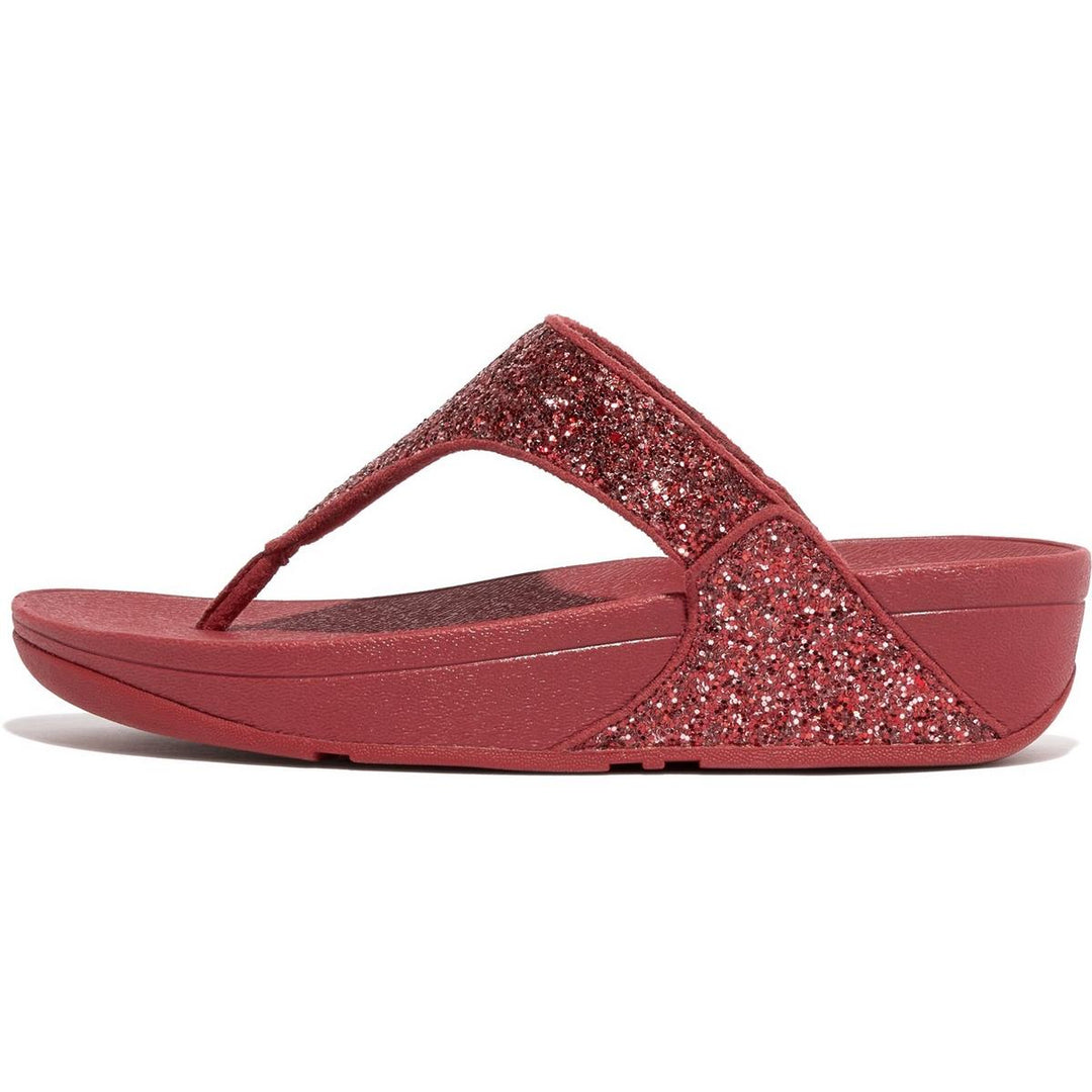Fitflop Lulu Glitter Toe-Post Sandals Dusky Red