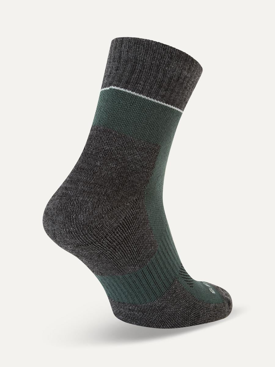 Sealskinz Morston Solo QuickDry Ankle Length Sock Olive/Grey Marl/Cream Unisex SOCK