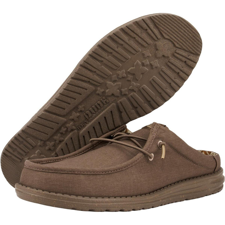HEYDUDE Wally Slip Canvas Mule Walnut