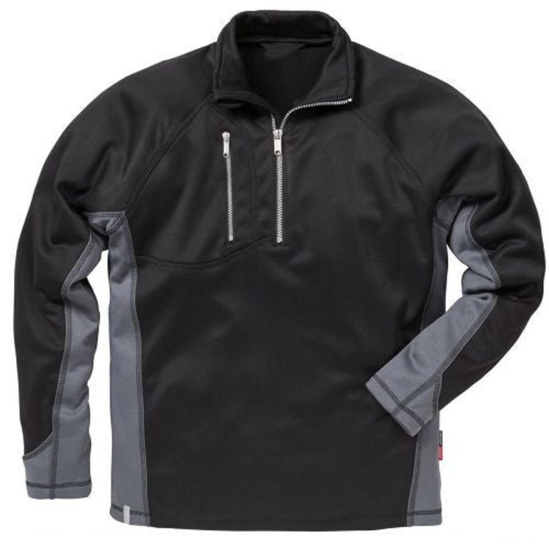 ek Wholesale Mens Pro 1/4 Zip Water Repellent Jumper - Black/Grey