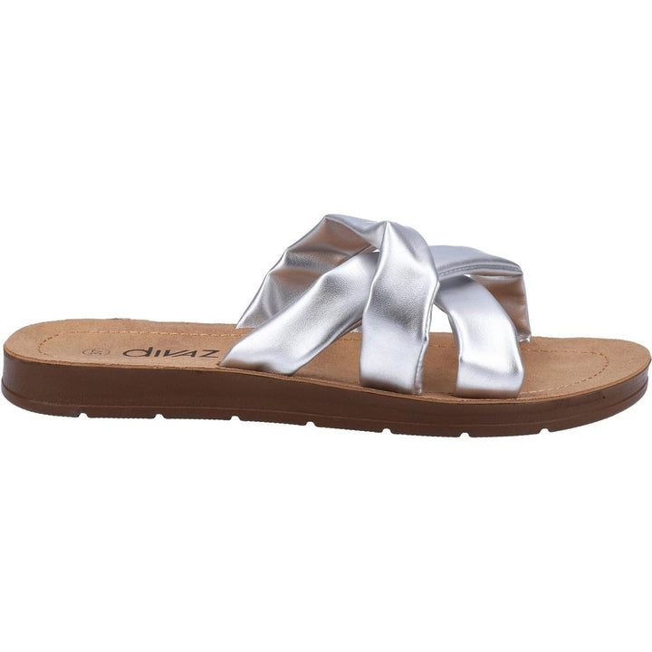 Divaz Zurich Vegan Summer Slider Silver