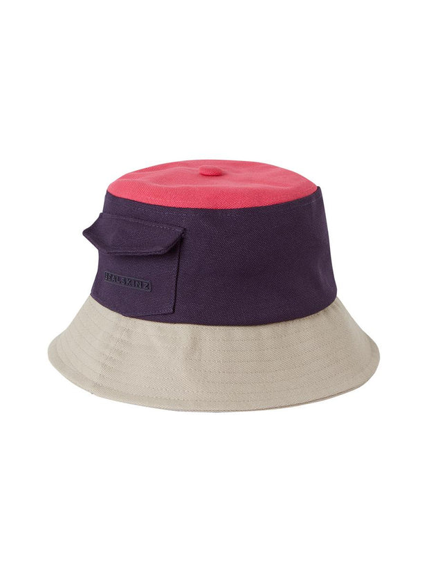 Sealskinz Lynford Waterproof Women's Colour Block Canvas Bucket Hat Navy/Pink/Cream Women's HAT