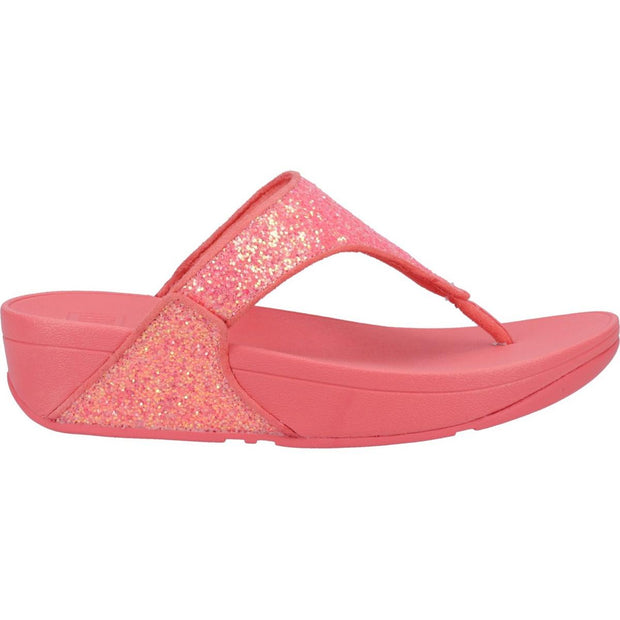 Fitflop Lulu Glitter Toe-Post Sandals Rosy Coral