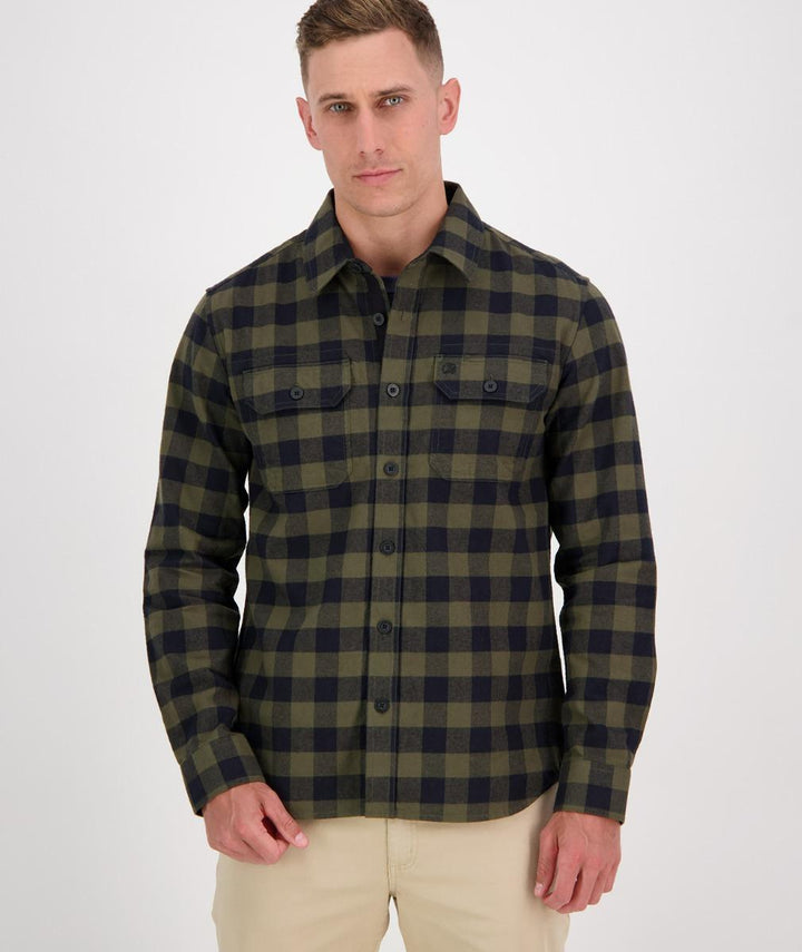 Swanndri Taranaki Tailor Shirt Olive/Navy