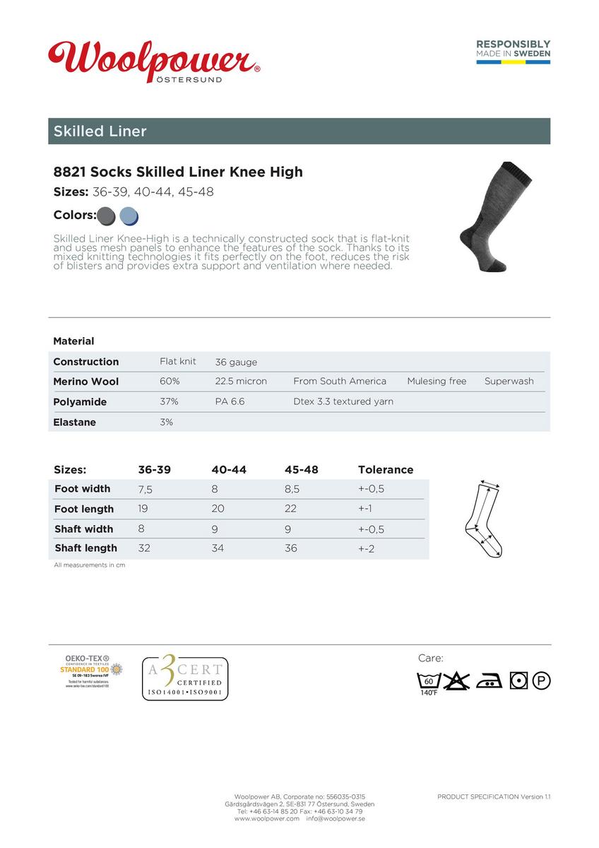 Woolpower Socks Skilled Liner Knee-high