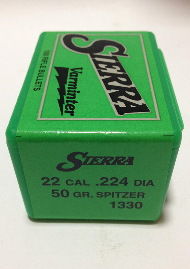 Sierra .22 (1330) 50gr Varminter Spitzer (100pk) Heads